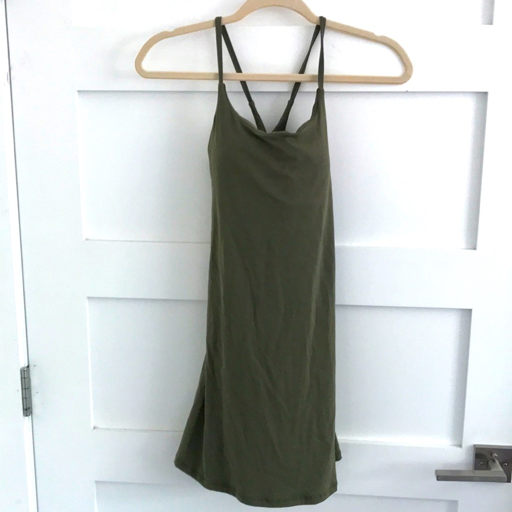NWT Halara exercise dress, in my feels everyday dress wannabe, moss green size S